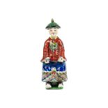 A Chinese porcelain figure of a seated Emperor, 20th century.