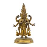 A Sino-Tibetan gilt bronze figure of Avalokitesvara, 18th/19th century.