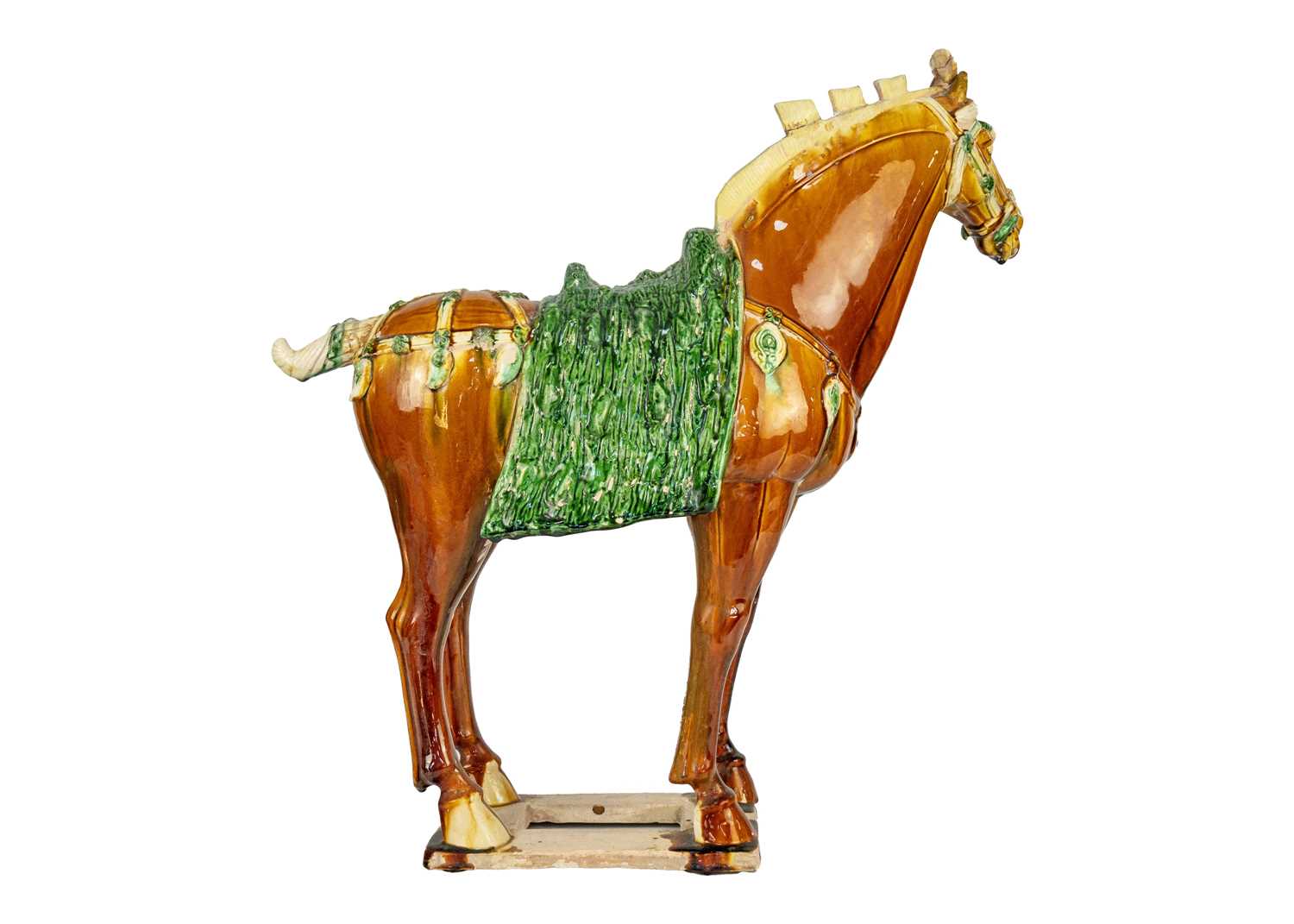 A large Chinese Tang style sancai model of a horse. - Image 4 of 13