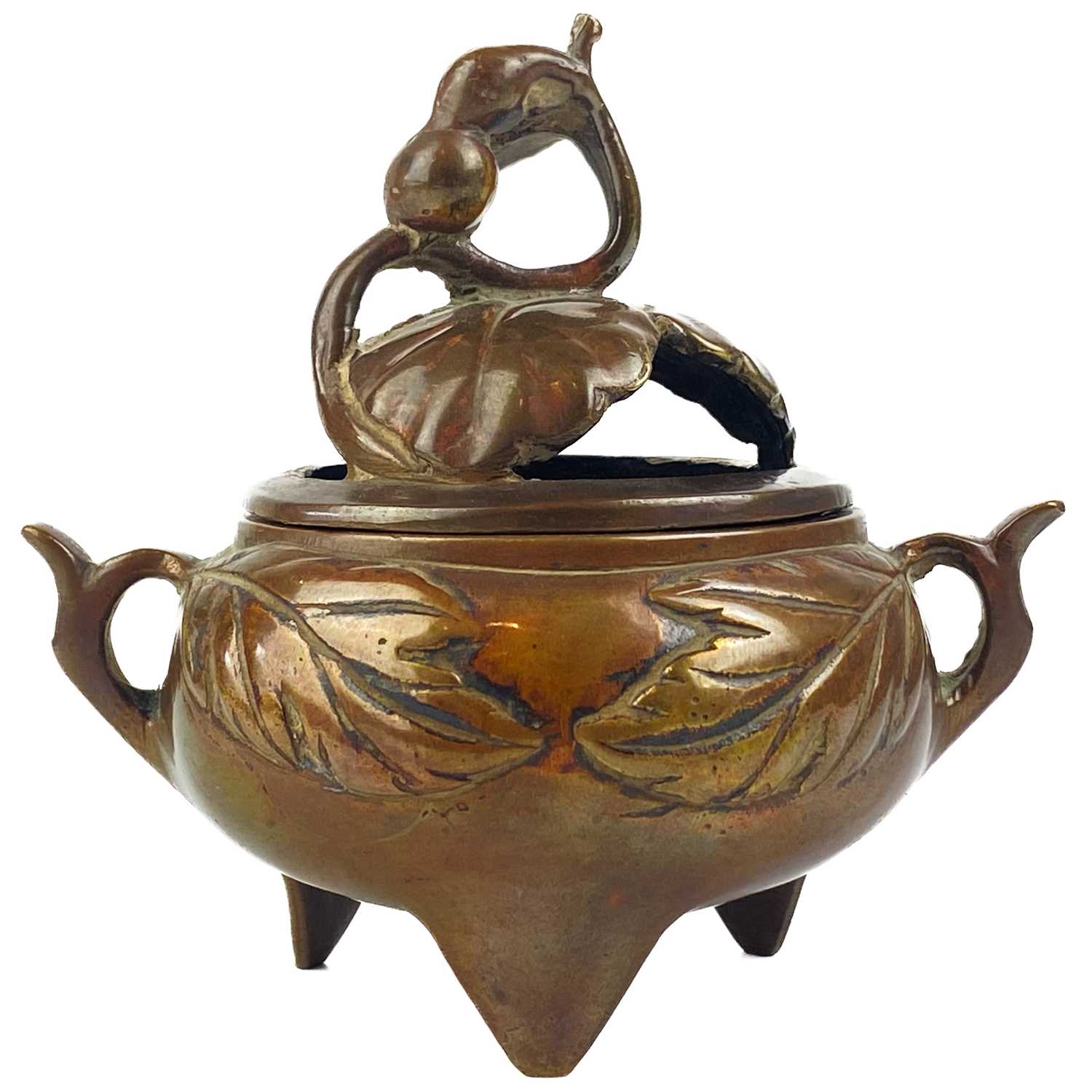 A Chinese bronze and champleve incense burner, 19th century. - Image 5 of 9