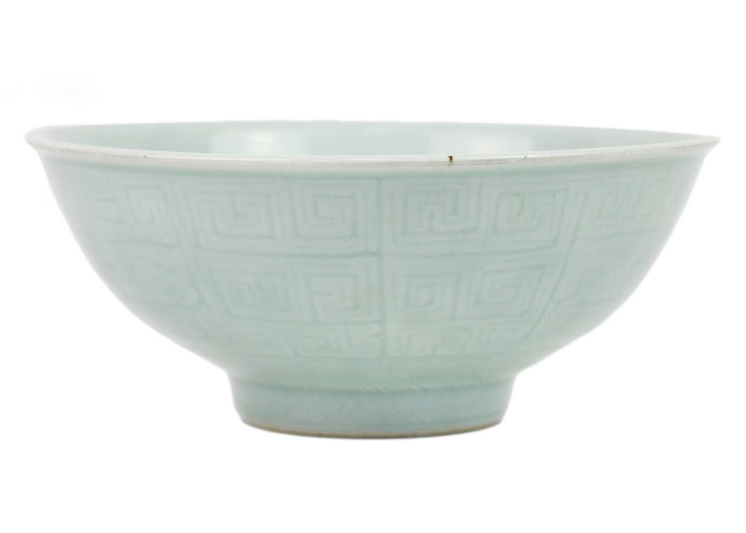 A Chinese celadon porcelain bowl, Qing Dynasty. - Image 2 of 6