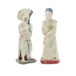 A pair of Chinese celadon figures, 19th century.