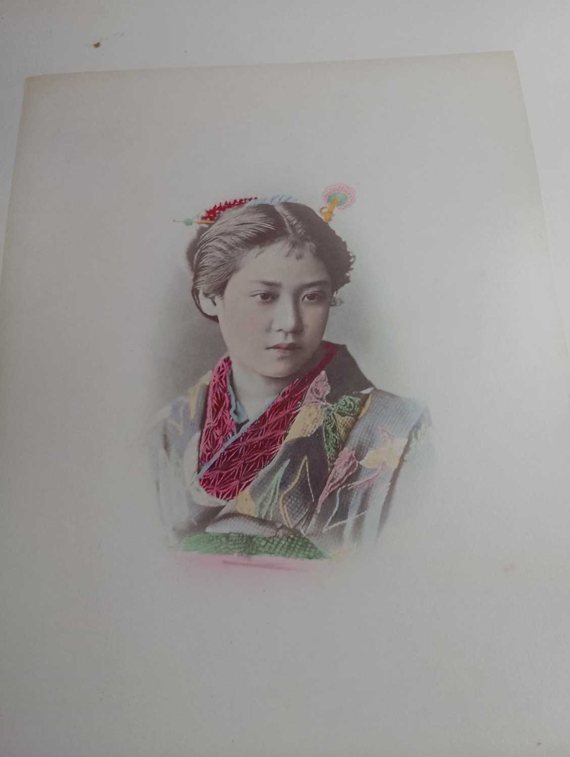 A Japanese hand coloured photo album with lacquer cover, Meiji period. - Image 40 of 52