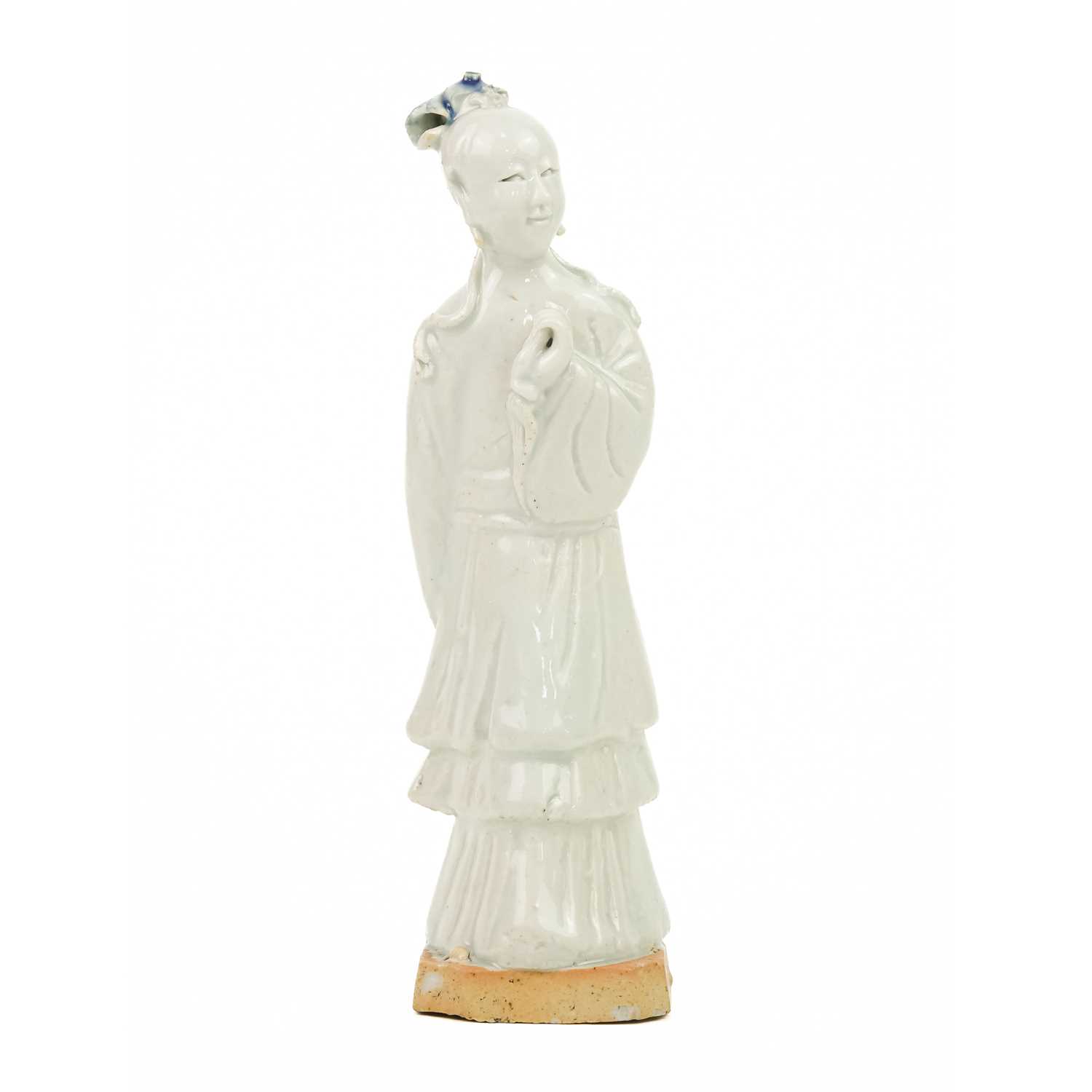 A pair of Chinese celadon figures of attendants, 19th century. - Image 4 of 16