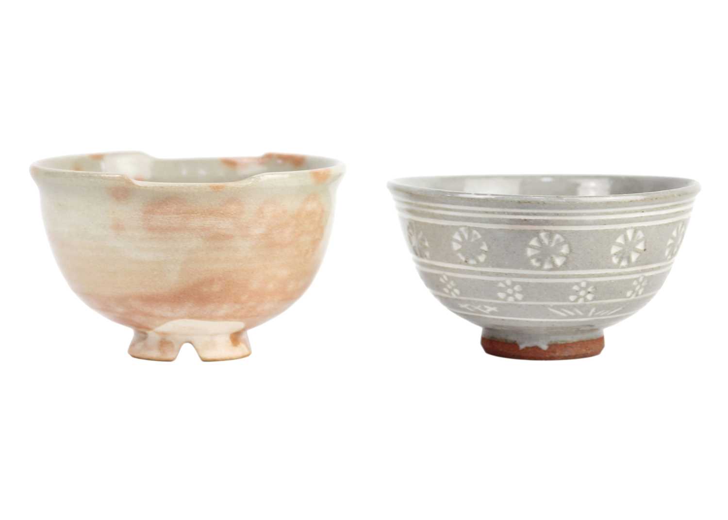 Two boxed pottery chawan, 20th century.