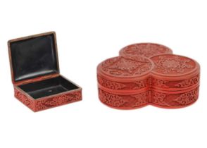 A Chinese cinnabar lacquer rectangular box, early 20th century.