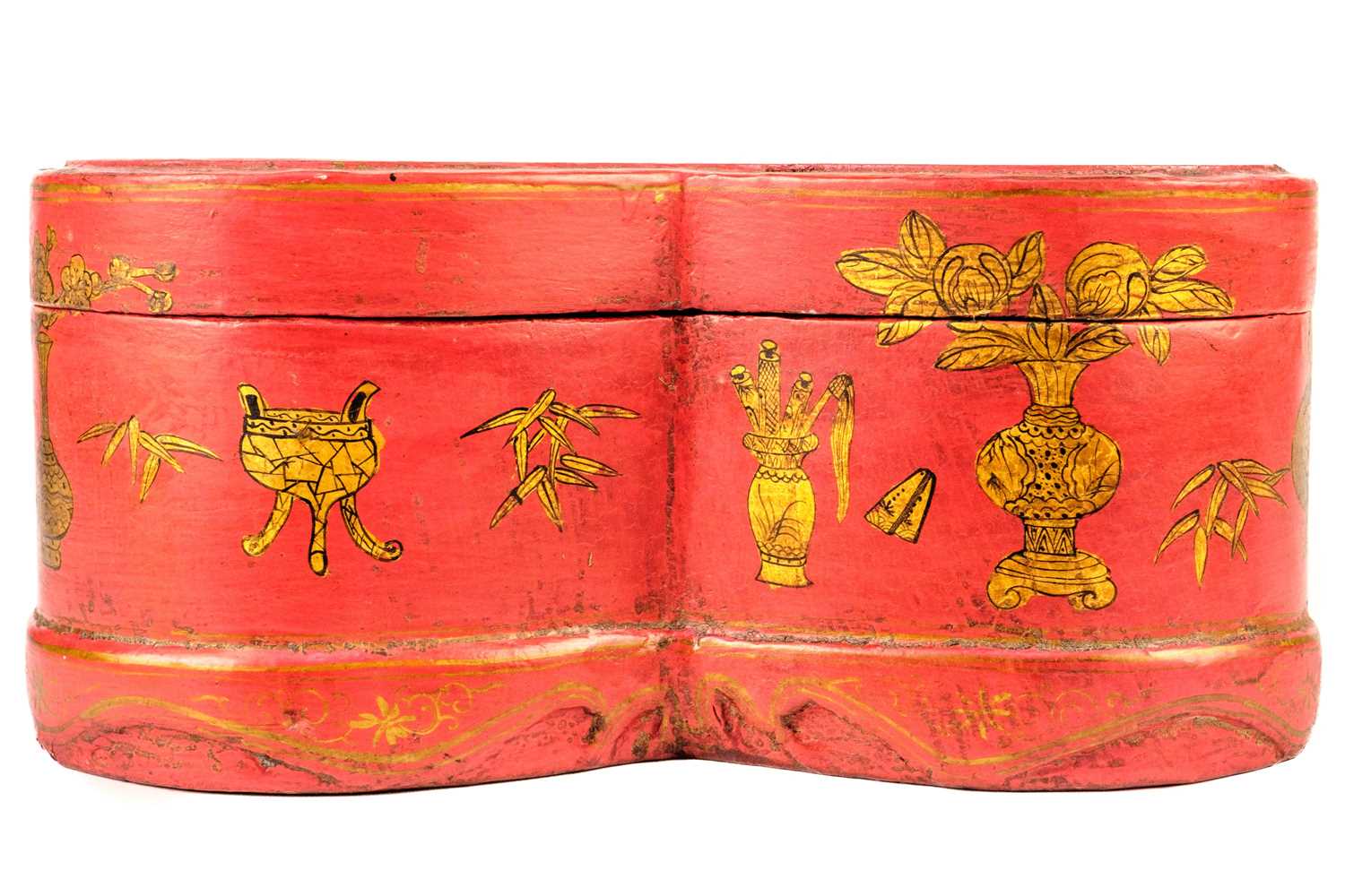A pair of Chinese red lacquer boxes, 20th century. - Image 10 of 11