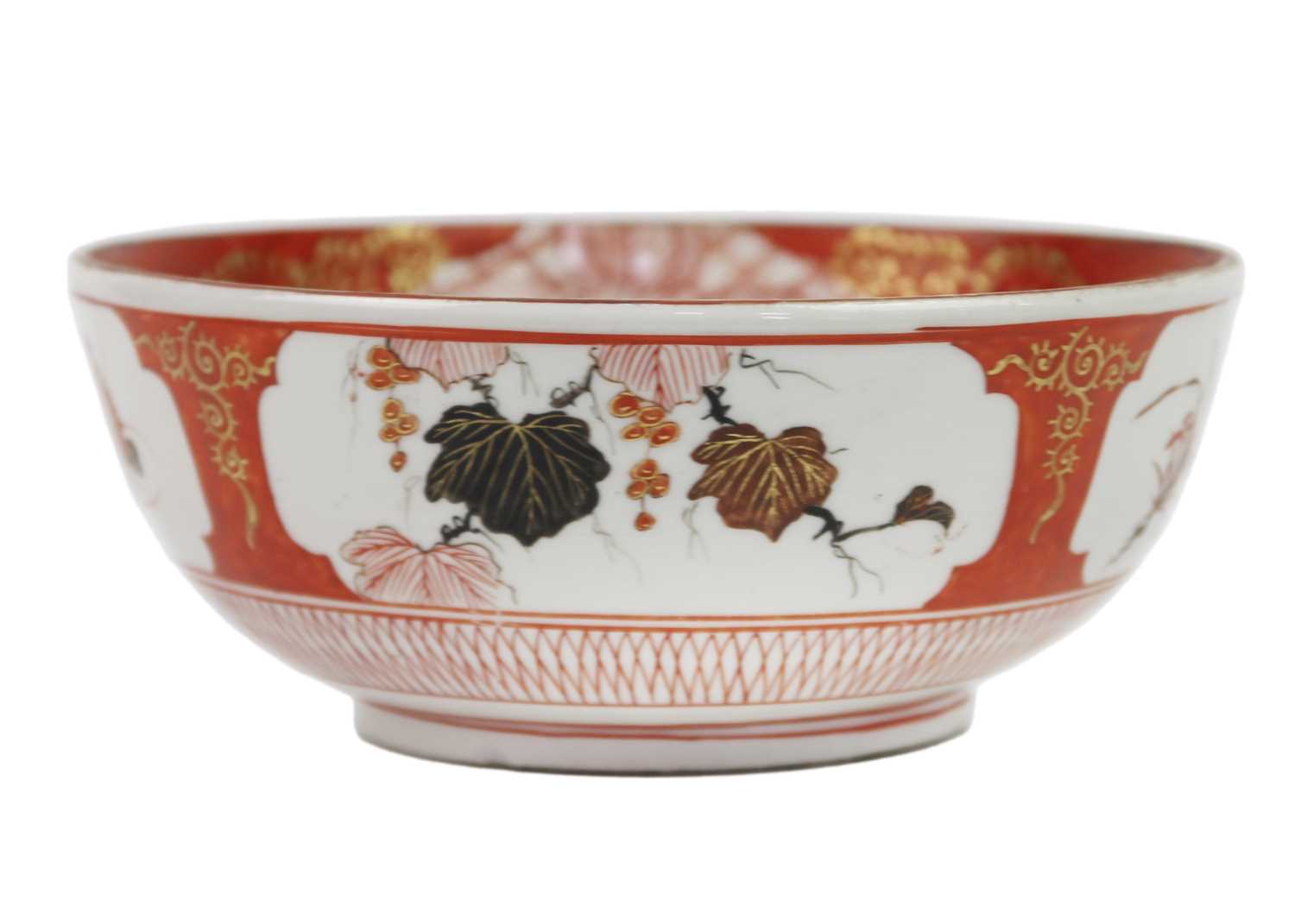 Five Japanese Kutani bowls, signed, late Meiji period. - Image 2 of 13