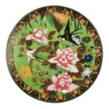 A Japanese cloisonne dish, late Meiji period.
