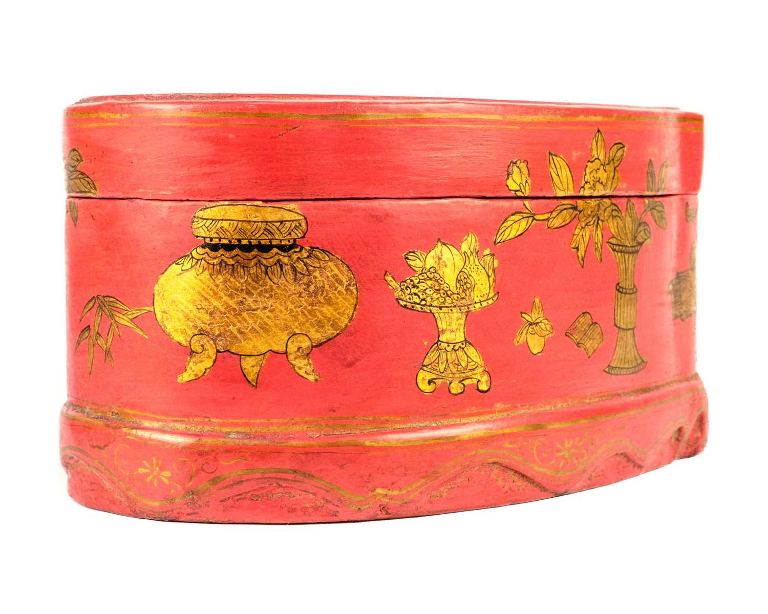 A pair of Chinese red lacquer boxes, 20th century. - Image 5 of 11