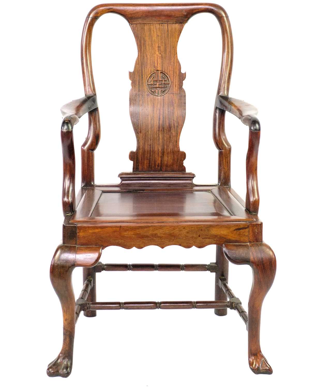 A set of four Chinese export dining chairs, late 19th century. - Image 9 of 9