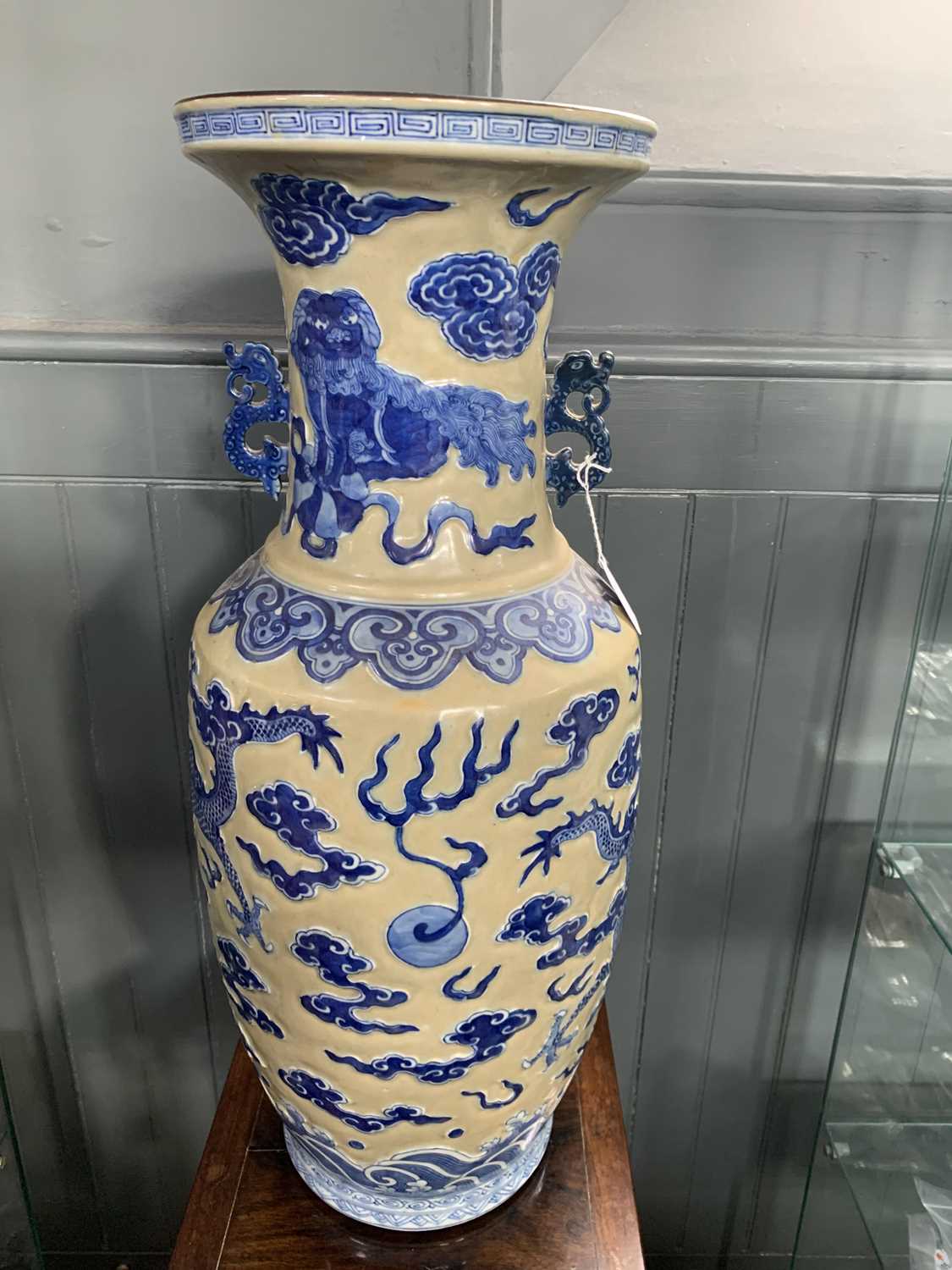 A large Chinese floor standing baluster 'dragon' vase, late 19th century. - Image 11 of 20