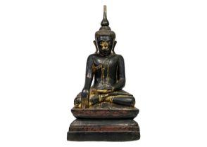 A Burmese dry lacquer figure of Buddha, 18th/19th century.