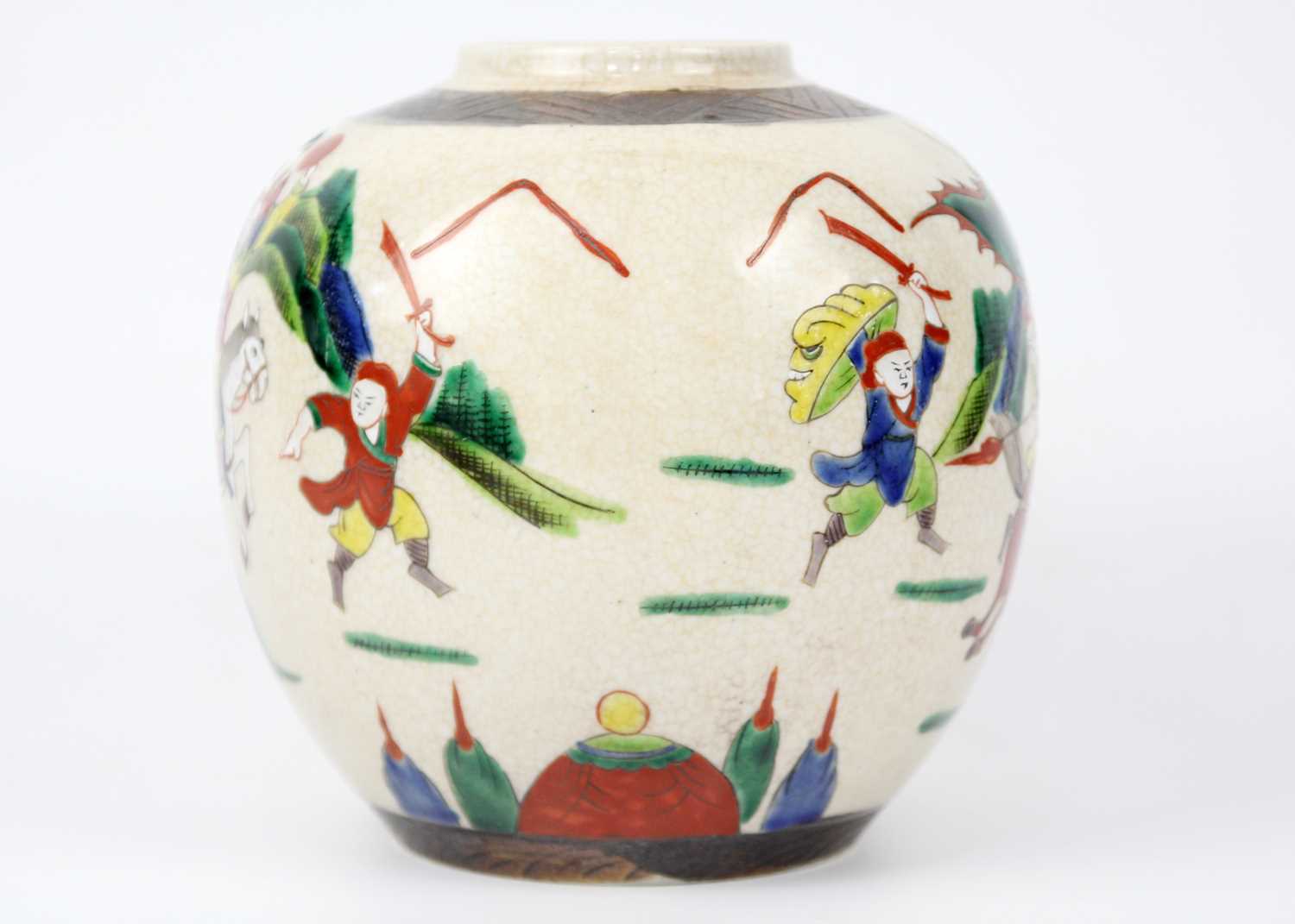 A Chinese famille verte crackle glaze ginger jar, circa 1900. - Image 7 of 22