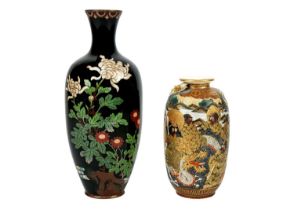 A Japanese Satsuma 'Thousand Faces' vase, Meiji period.