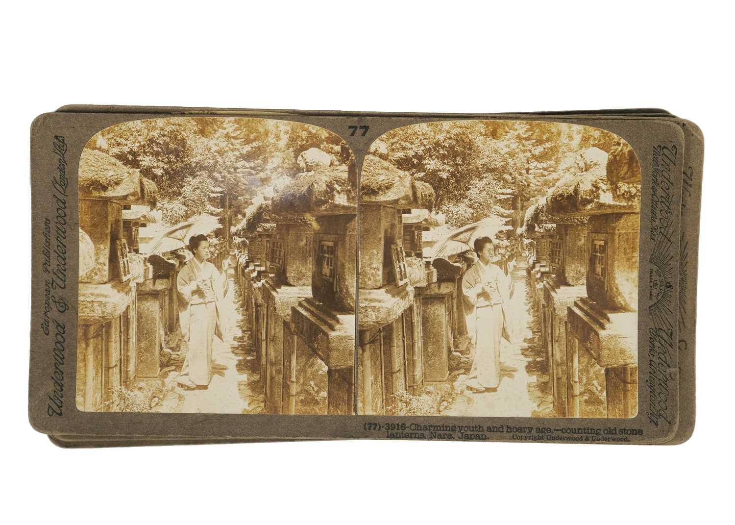 One hundred and two stereoviews of Japan, early 20th century. - Image 5 of 8