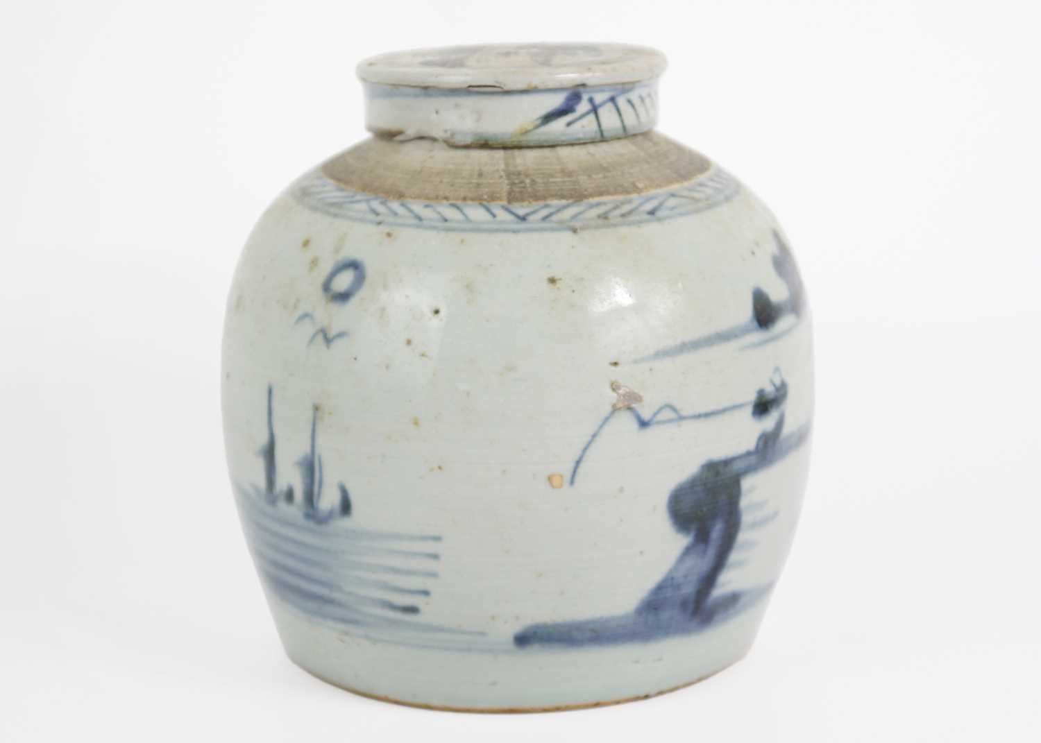 A Chinese blue and white porcelain ginger jar & cover, 19th century. - Image 2 of 7