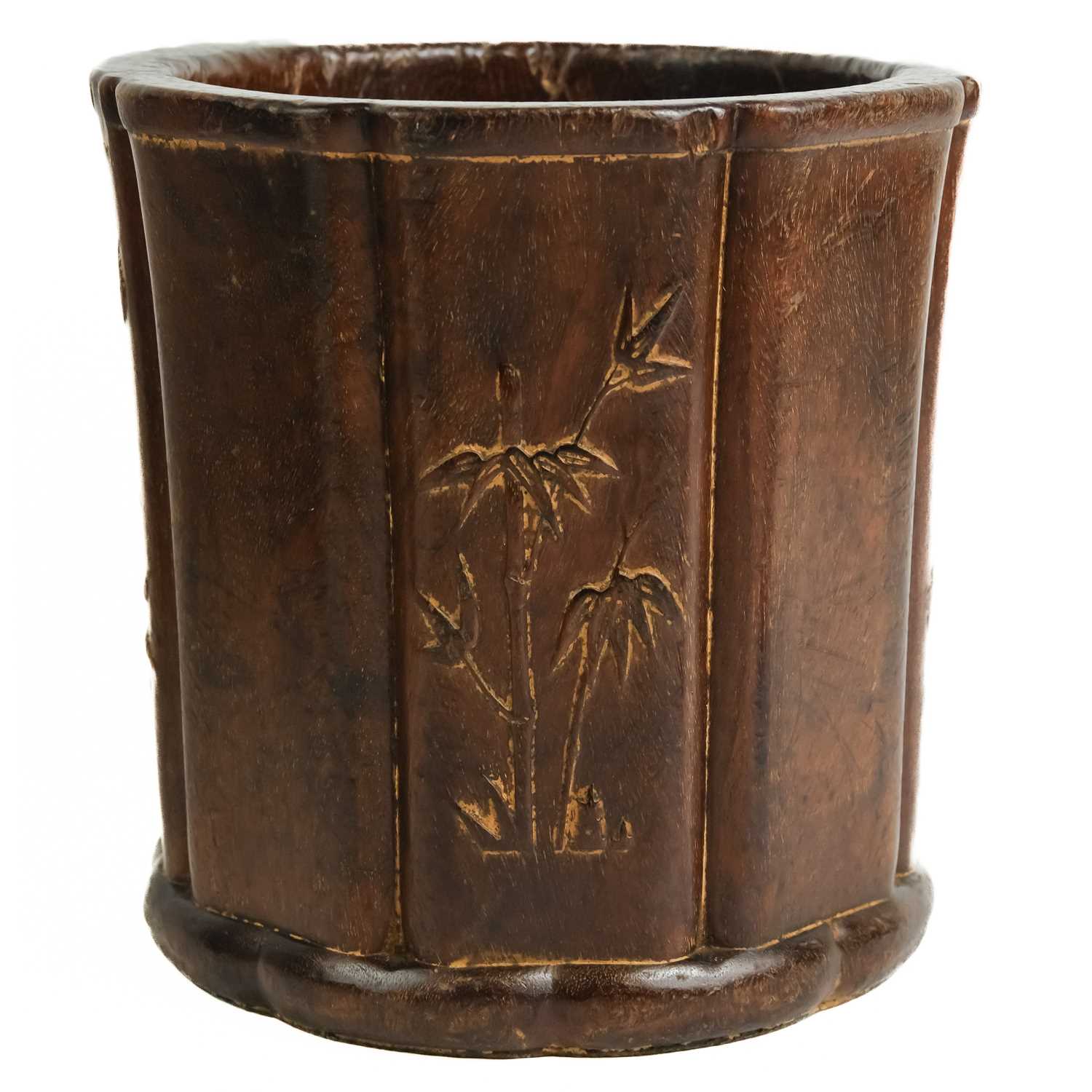 A Chinese hardwood bitong (brush pot), 19th century. - Image 2 of 19