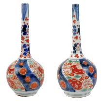 A pair of Japanese Imari bud vases, Meiji period.