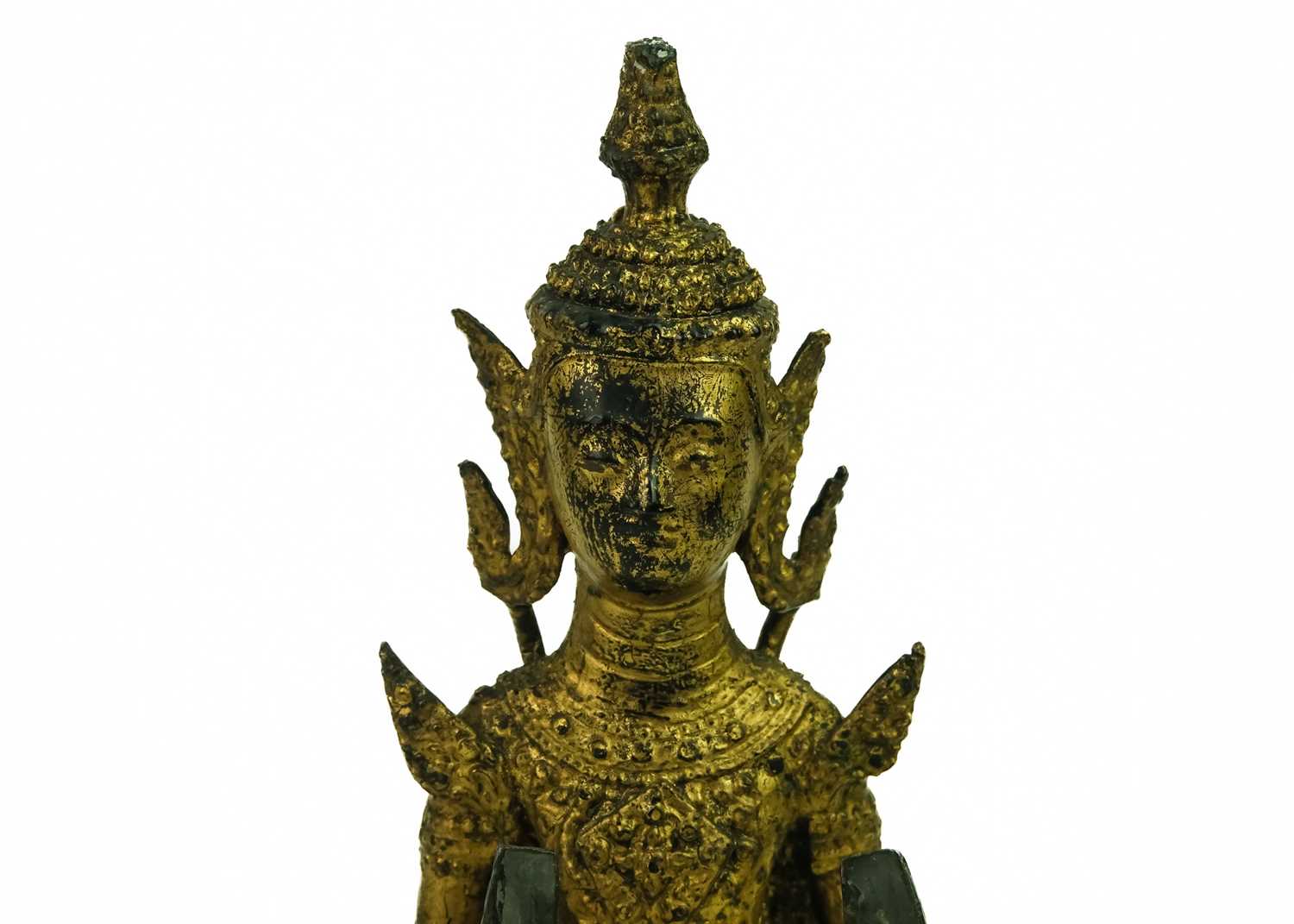 A Thai gilt bronze standing Buddha in royal attire, 18th/19th century. - Image 5 of 6