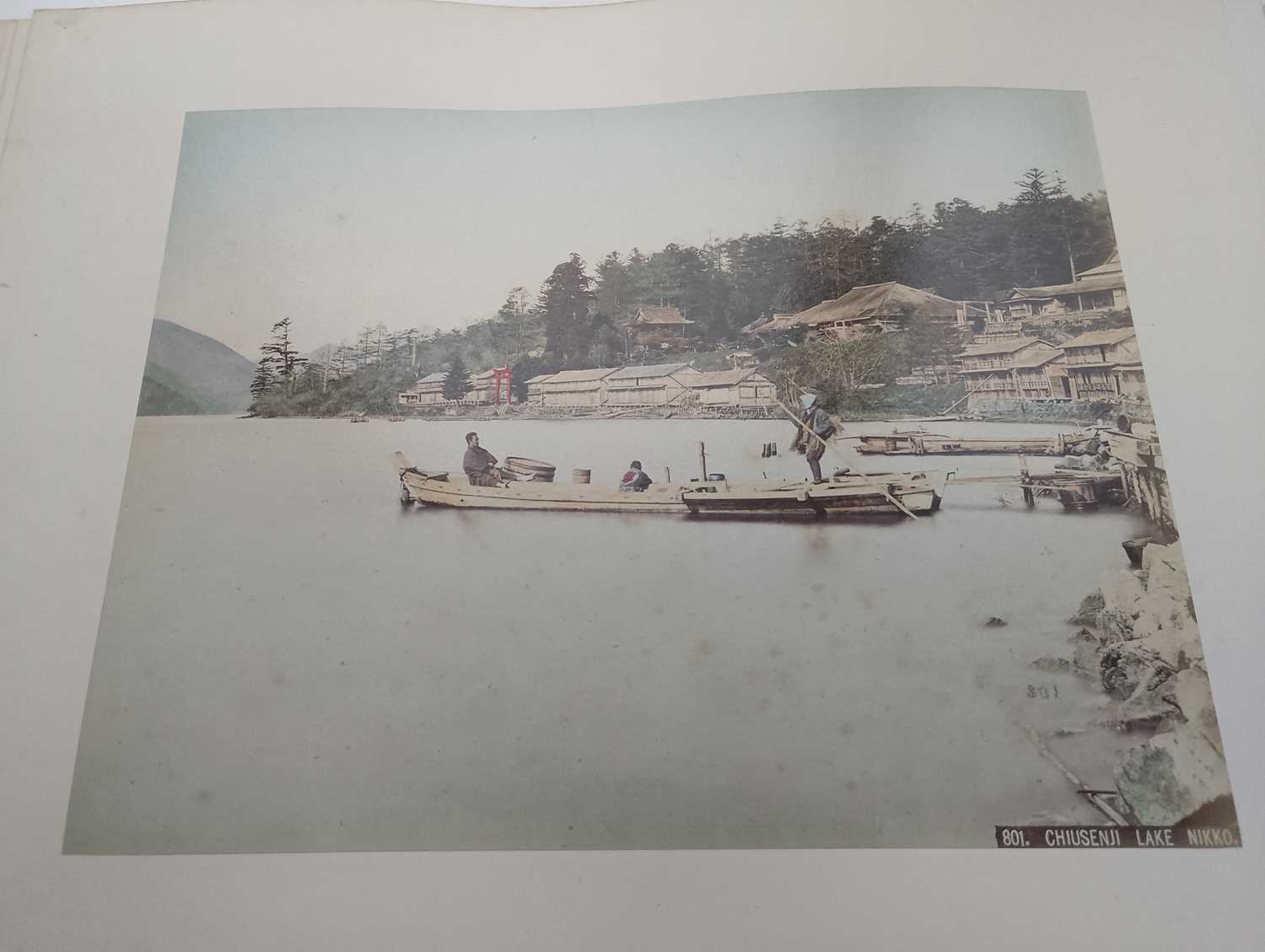 A Japanese hand coloured photo album with lacquer cover, Meiji period. - Image 27 of 52