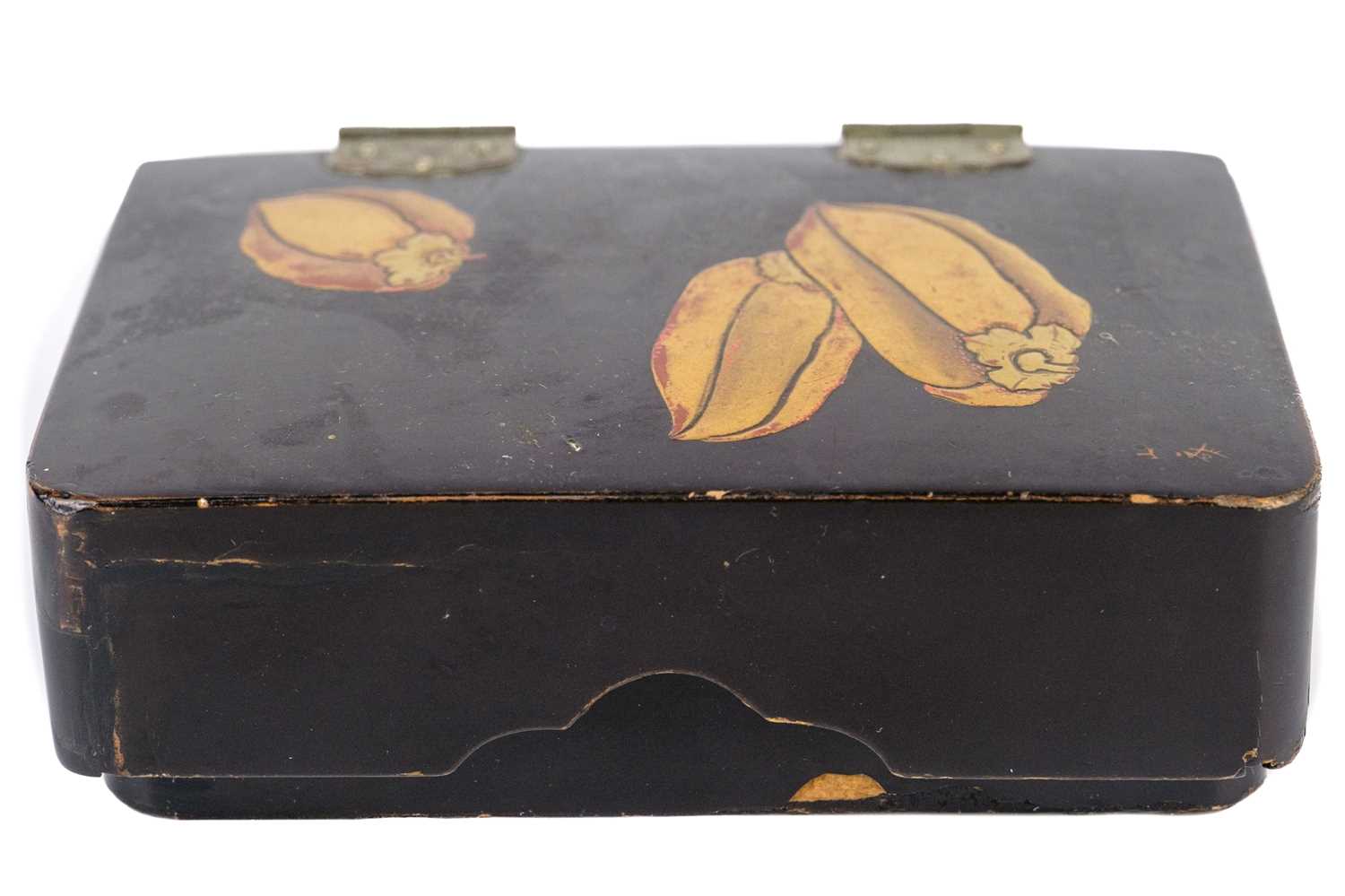 Two Japanese black lacquer hinged boxes, Meiji period. - Image 7 of 7