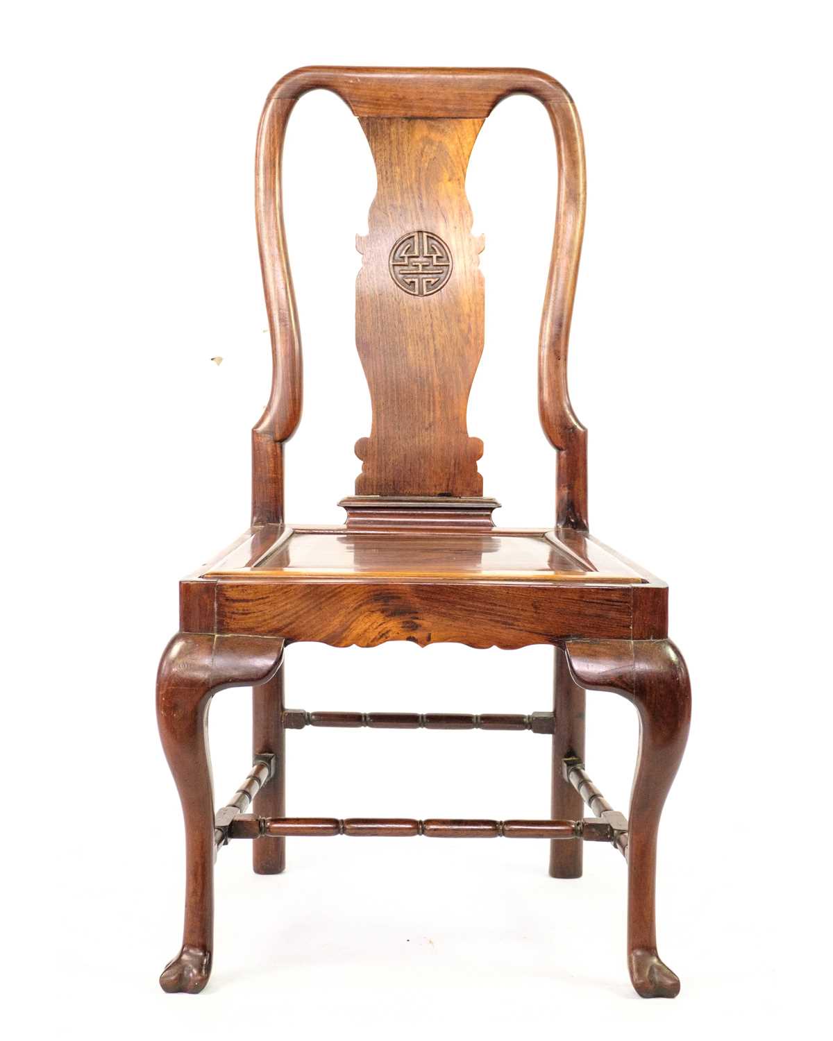 A set of four Chinese export dining chairs, late 19th century. - Image 2 of 9