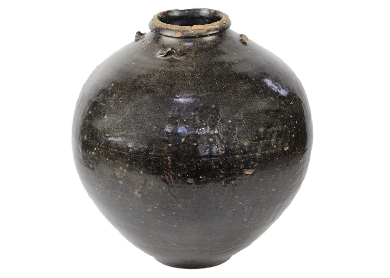 A Chinese martaban ovoid tapering jar, Ming Dynasty,