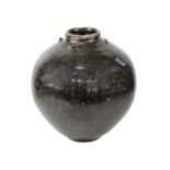 A Chinese martaban ovoid tapering jar, Ming Dynasty,