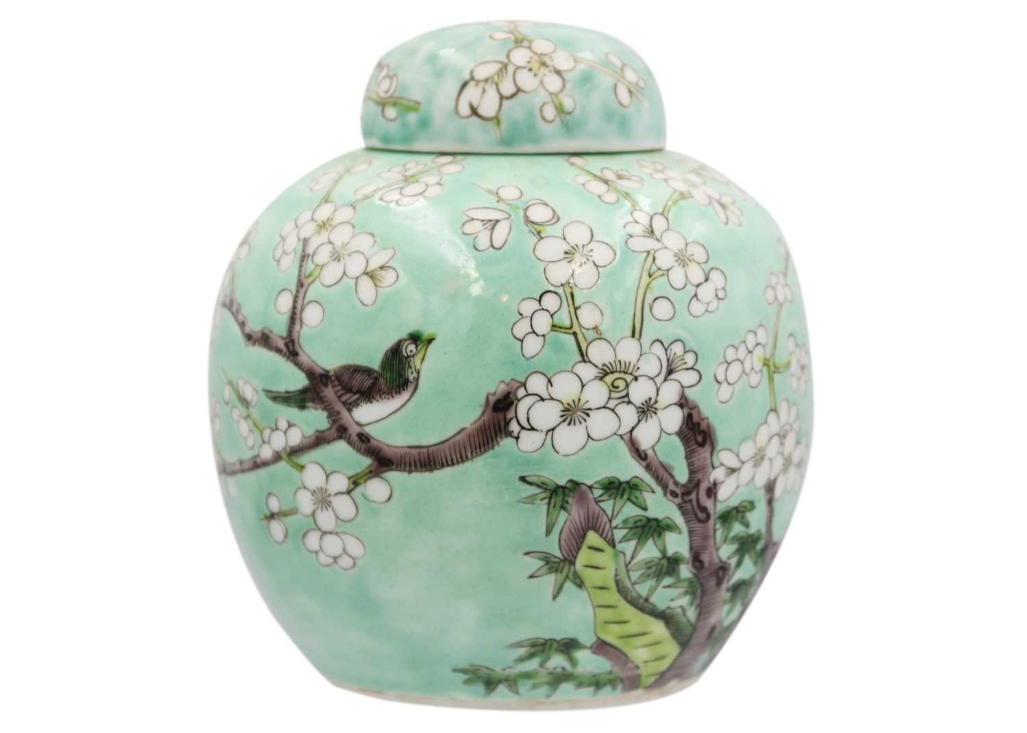 A Chinese prunus pattern ginger jar and cover, late 19th century. - Image 2 of 11