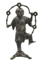 A Chinese bronze model of Liu Hai, Qing Dynasty.