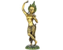 A Tibetan bronze figure of Tara, 19th century.