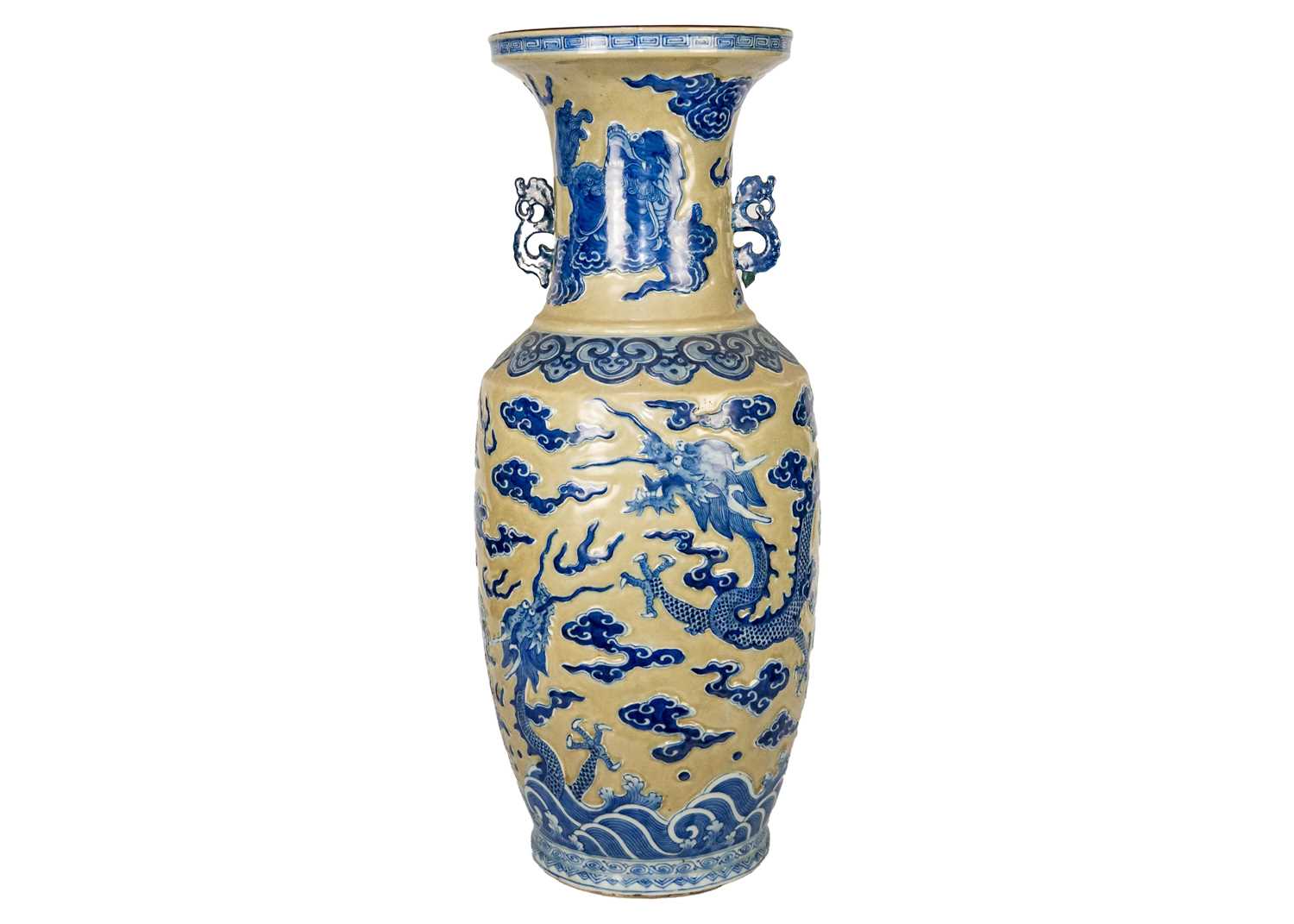 A large Chinese floor standing baluster 'dragon' vase, late 19th century. - Image 5 of 20