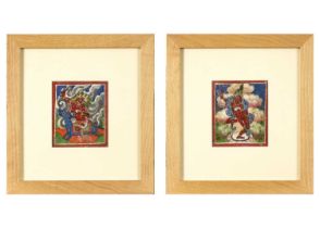 Two North East Nepalese miniature paintings, early 20th century.