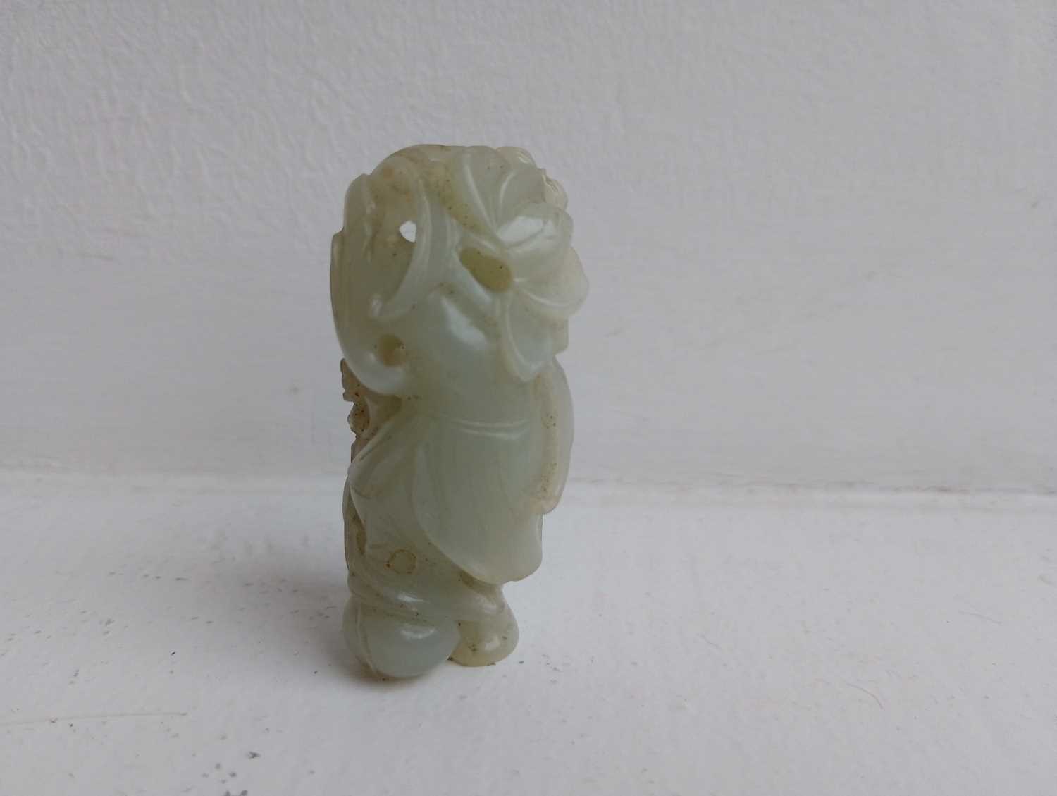 A Chinese carved jade figure of a boy, Qing Dynasty, 19th century, - Image 9 of 9