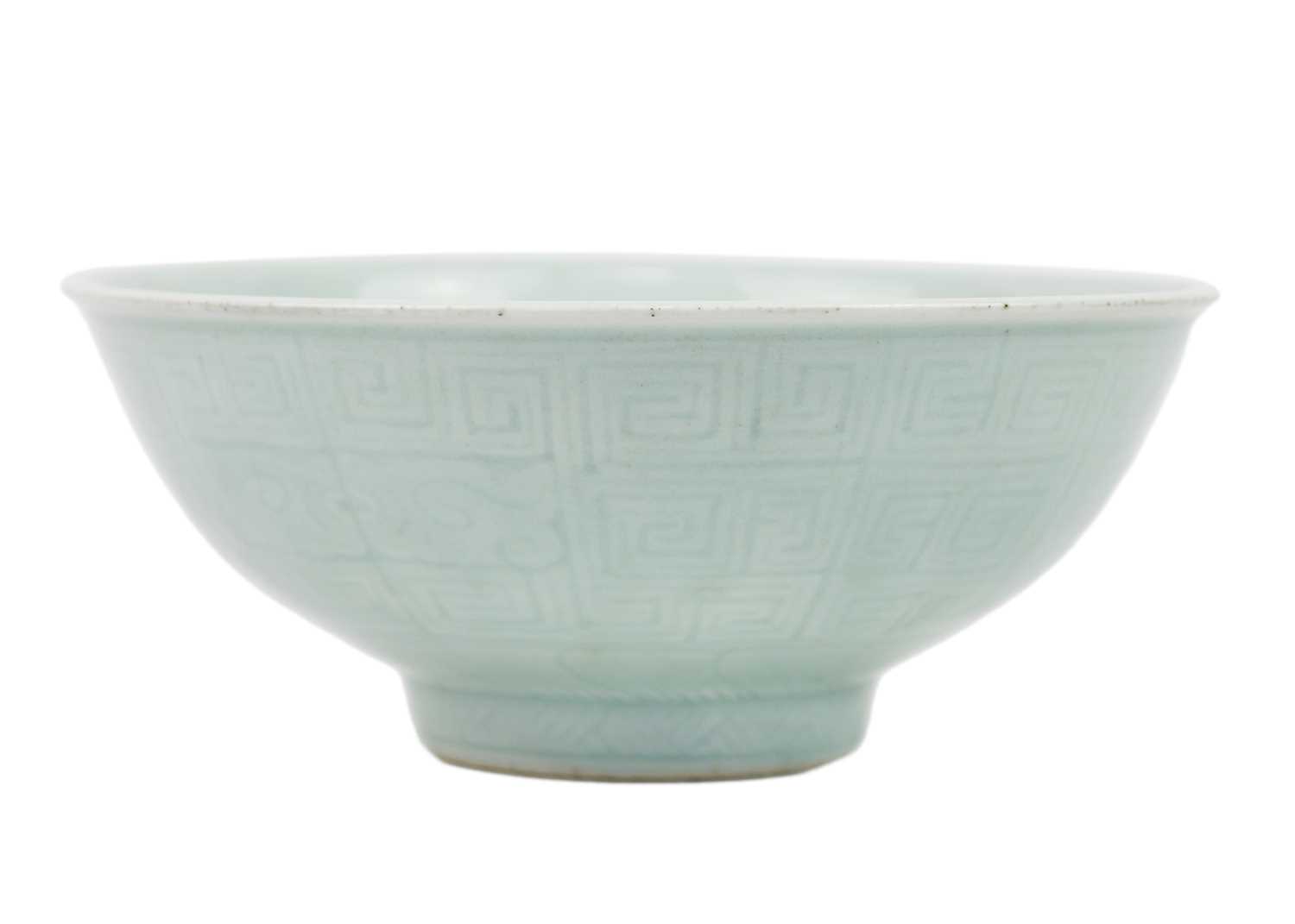 A Chinese celadon porcelain bowl, Qing Dynasty. - Image 3 of 6