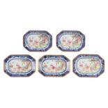 A set of five Chinese export porcelain meat dishes, Qianlong period, 18th century.