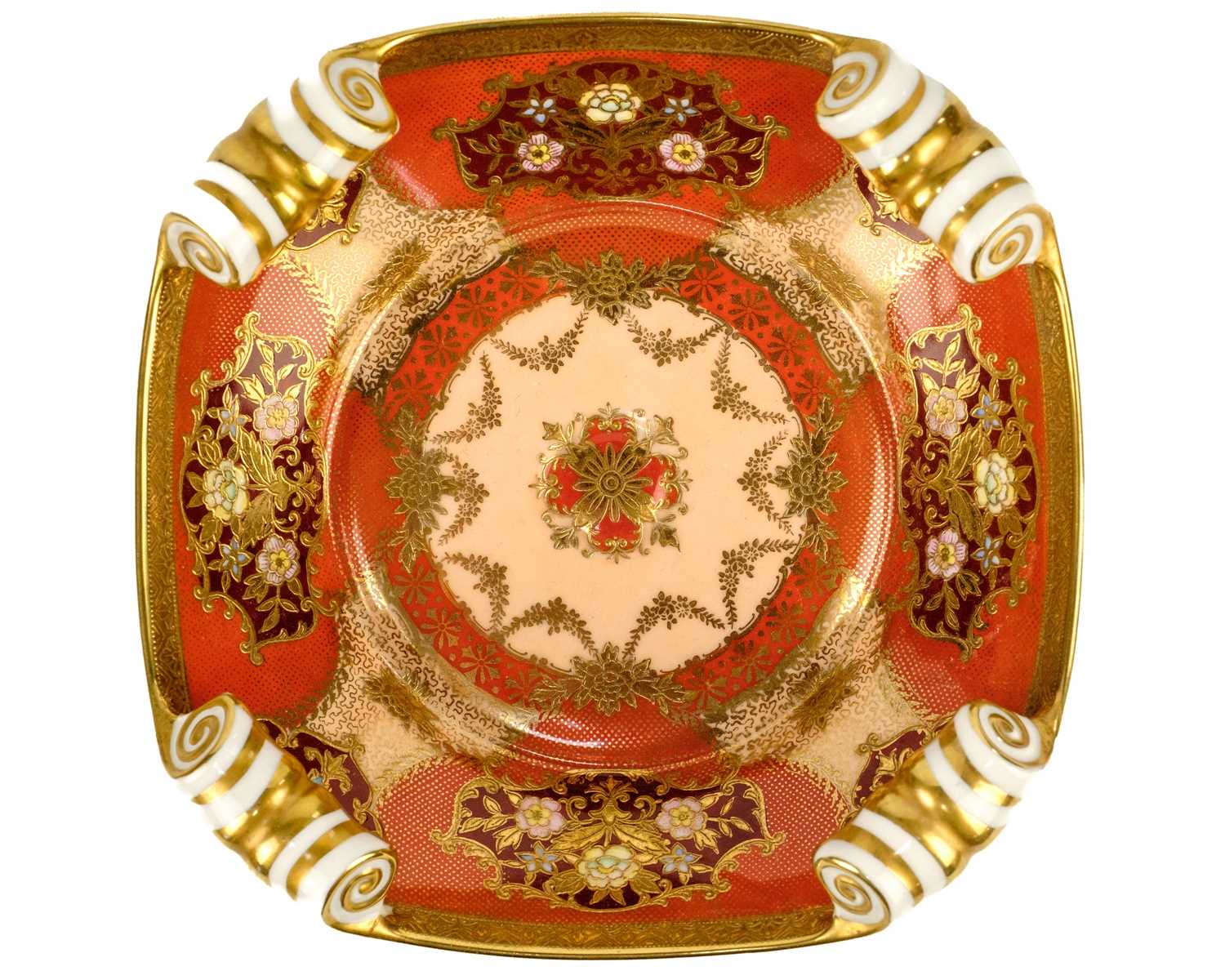 A Japanese Noritake gilded porcelain dish,, early-mid 20th century. - Image 6 of 6