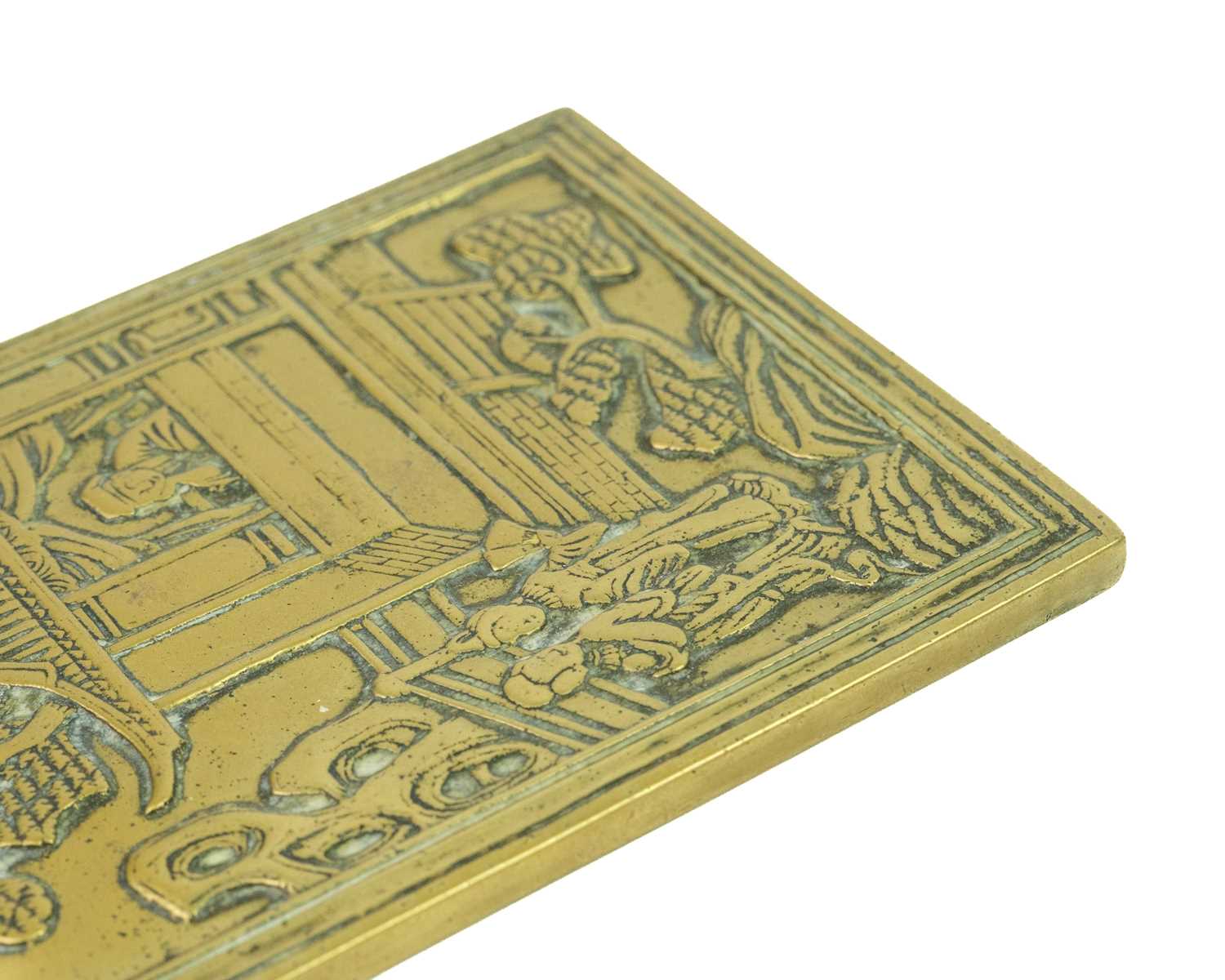 A Chinese bronze plaque, 19th century. - Image 3 of 4