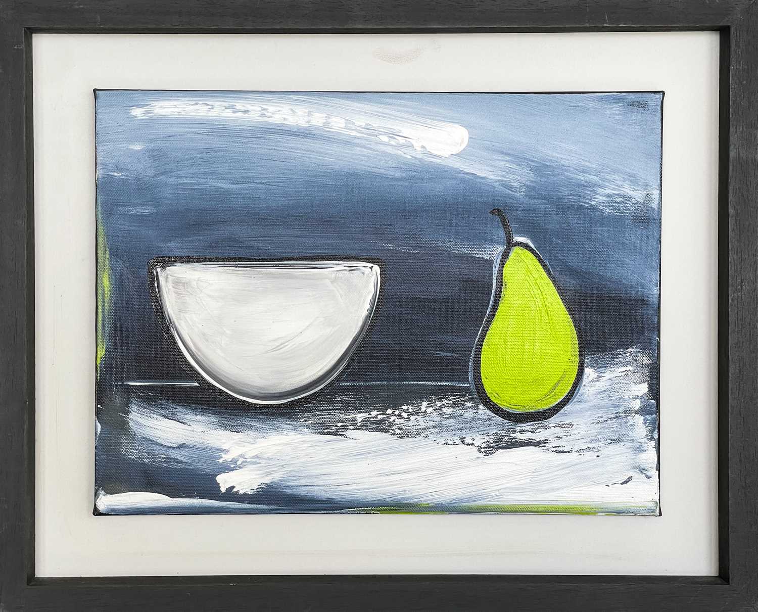 Iona SANDERS (1973) White Bowl & Pear - Image 2 of 3