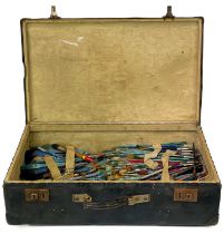 A suitcase containing a collection of John Miller's paintbrushes. A gift from Micheal Truscott to