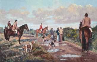 Nancy BAILEY (1913-2012) Cubbing with the Four Burrow on Lanner Moor