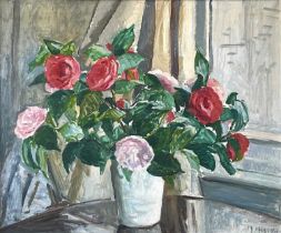 Marjorie MOSTYN (1893-1979) Still Life - Camelias in a Vase