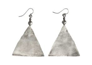 Breon O'CASEY (1928-2011) Silver triangle earrings