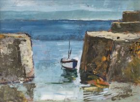 Jack PENDER (1918-1998) Two Quays & Boat, 1979
