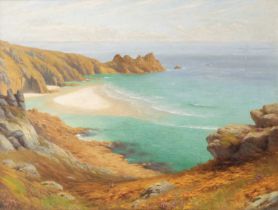 Albert STARLING (1858-1947) Pedn Vounder, near Porthcurno (Logan Rock)