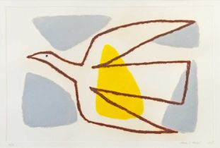 Breon O'CASEY (1928-2011) Dove On Yellow With Grey Triangles