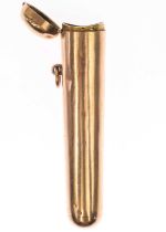An Edwardian 9ct rose gold fob cheroot holder case by Hilliard & Thomason.