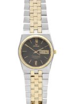 OMEGA - A Constellation bi-colour chronometer gentleman's quartz bracelet wristwatch.