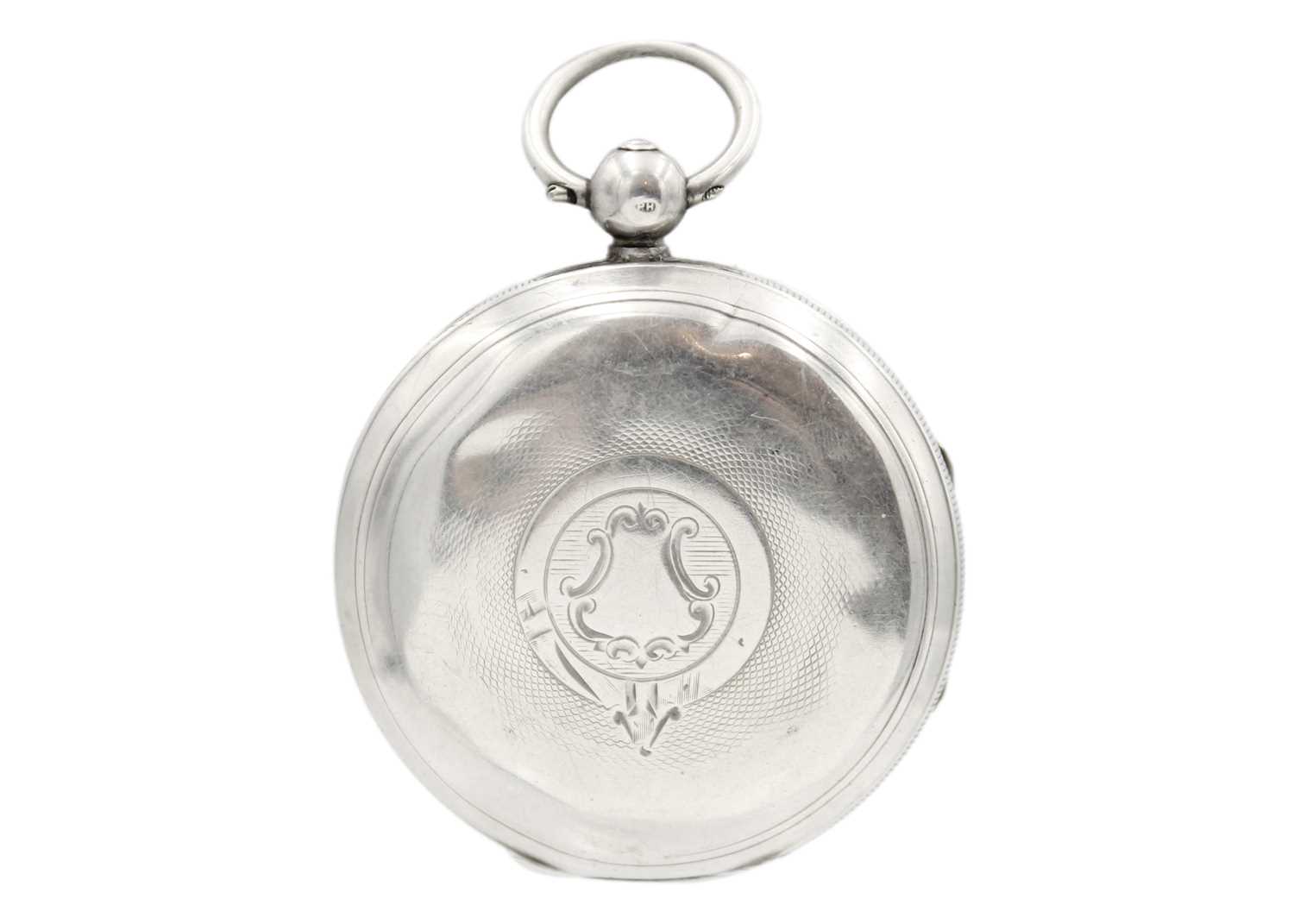 Two silver-cased key wind lever pocket watches. - Image 4 of 7